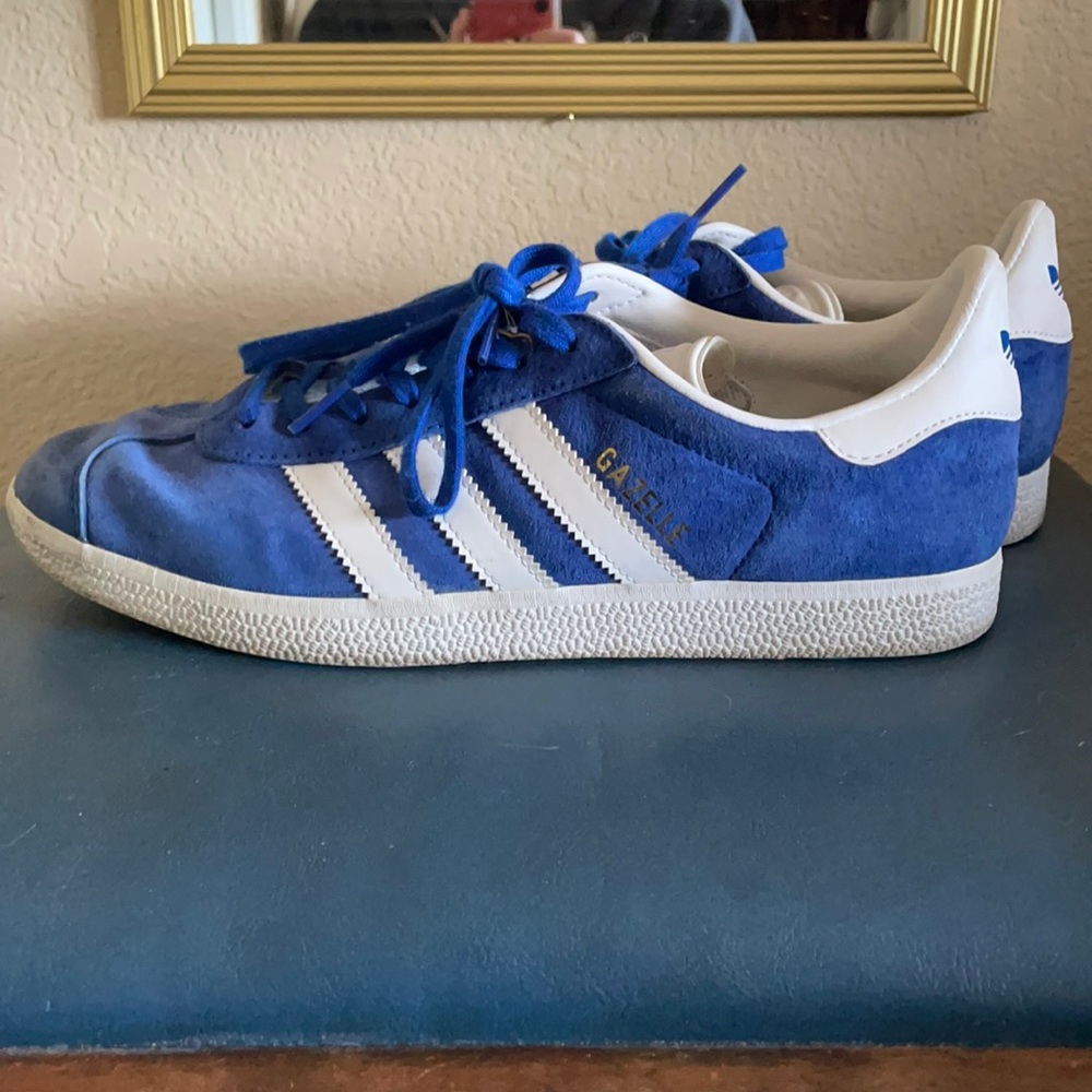 Blue adidas Gazelles